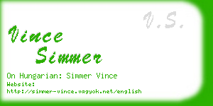 vince simmer business card